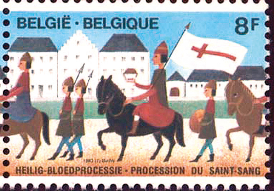 Detail van Brugge De Bruggelingen kleden zich in historische gebruiken
