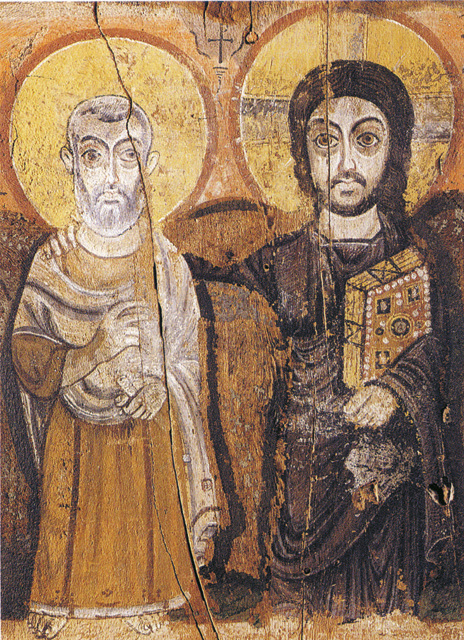 Christus umarmt den Abt Mena (6. Jahrhundert)