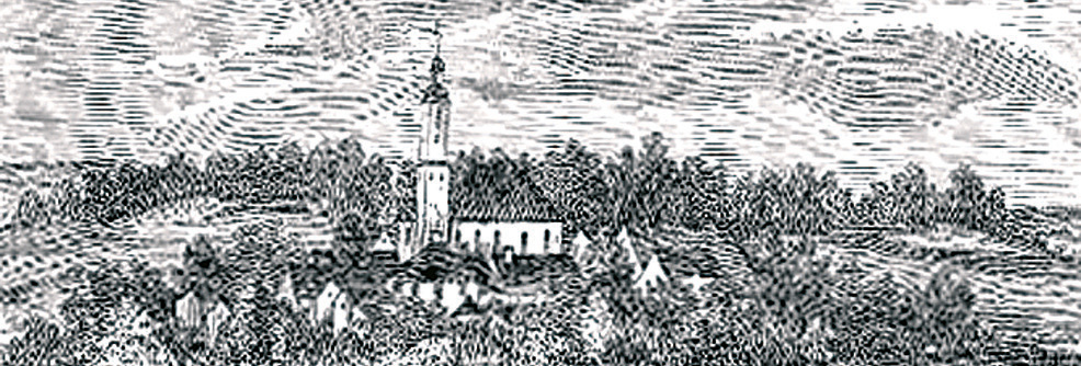 Antike Darstellung der Kirche San Salvatore in Bettbrunn
