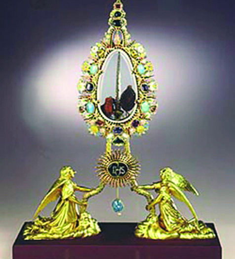 reliquia of a Holy Nail from the Cross of Christ preserved in the Hofburg Treasury in Vienna