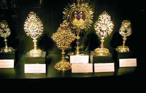 Monstrances and reliquaries containing Passion reliquie in the Kunsthistorisches Museum, Vienna