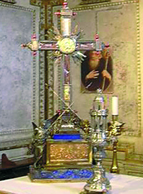 Abbot Wilichon receiving the sacred reliquia from Duchess Judith on 4 March 1094