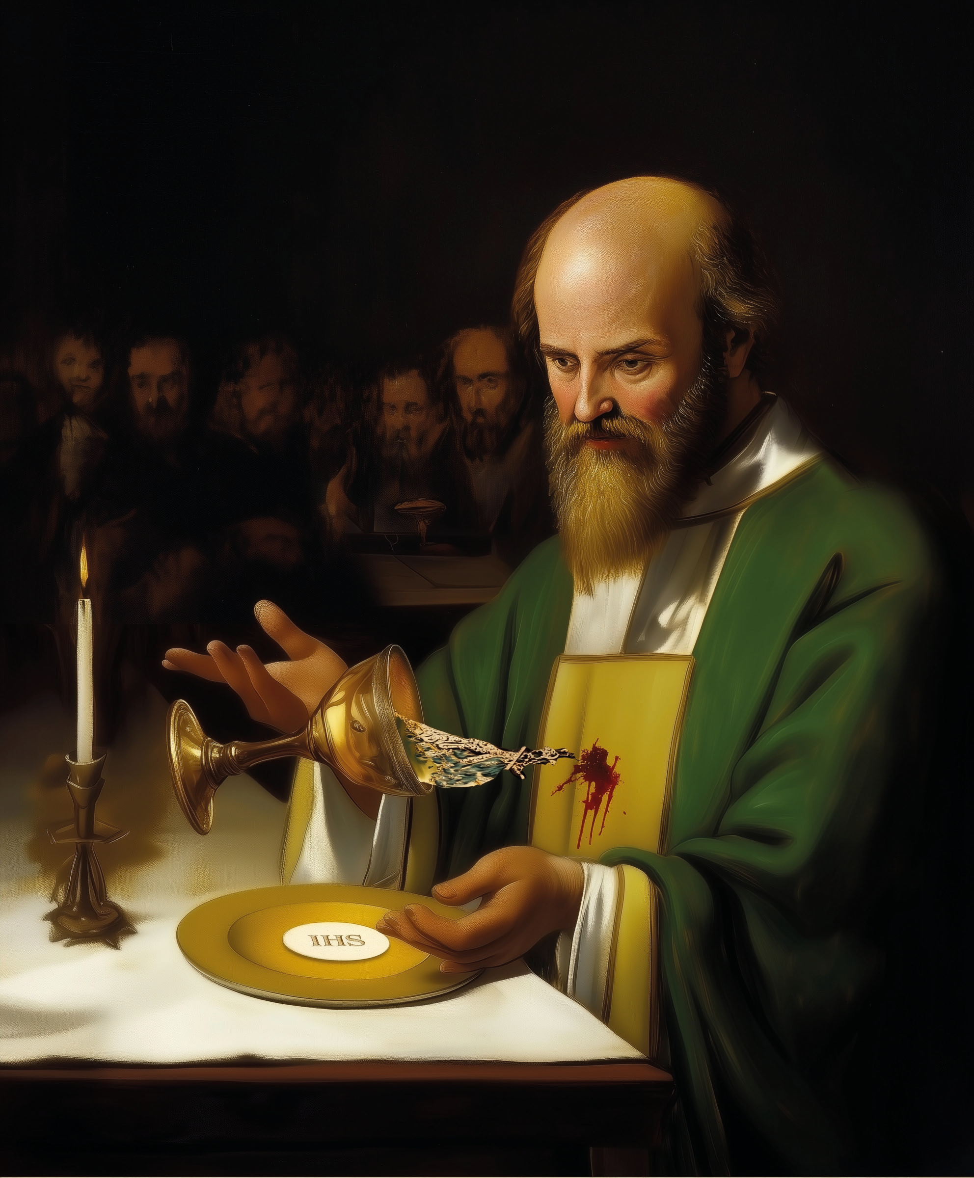 Vergoldetes Reliquiar und heilige Reliquie aus dem Eucharistischen Wunder von Alkmaar (1429)