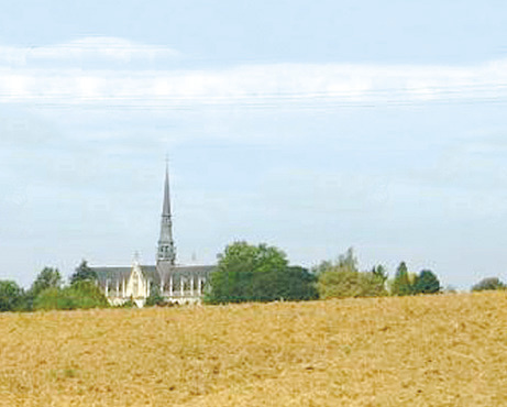 Panoramablick auf die Basilika des Allerheiligsten Sakraments in Meerssen