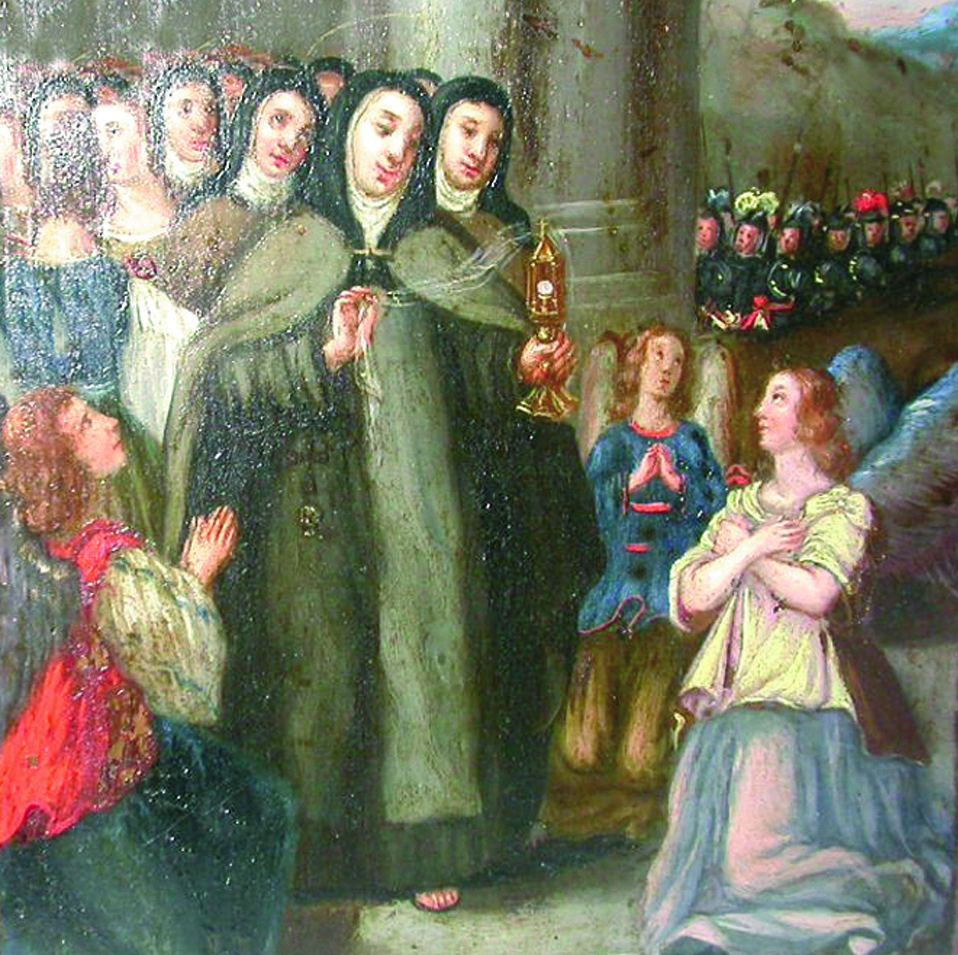 Antica raffigurazione del Miracolo di Santa Chiara