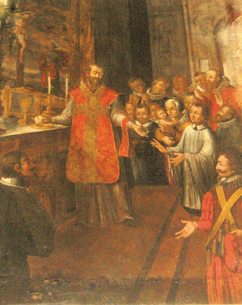 Dipinto Olio su tela (di ignoto pittore del XVII secolo) raffigurante il Miracolo Eucaristico avvenuto nella collegiata di San Secondo nel 1535. Il dipinto è conservato nella cappella del Miracolo