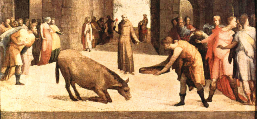 Domenico Beccafumi, Sant'Antonio e il miracolo della mula (1537), Louvre, Parigi