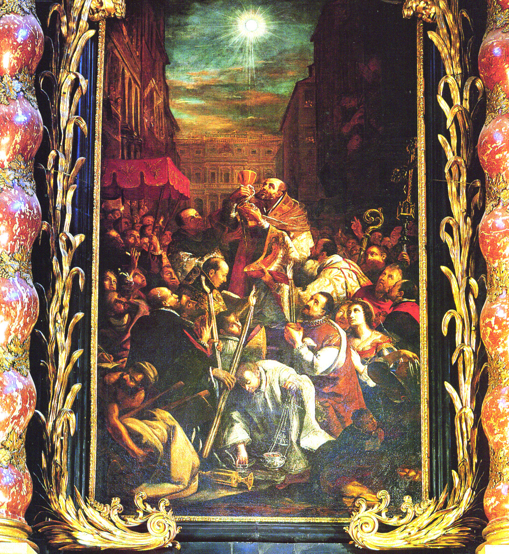 Entrando nella Basilica del Corpus Domini a Torino si nota subito Qui be cdo begcenbit..é: