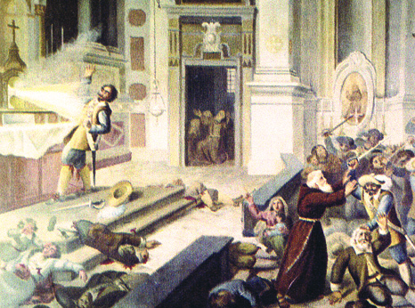 Dipinto antico esposto nella Chiesa raffigurante il Miracolo