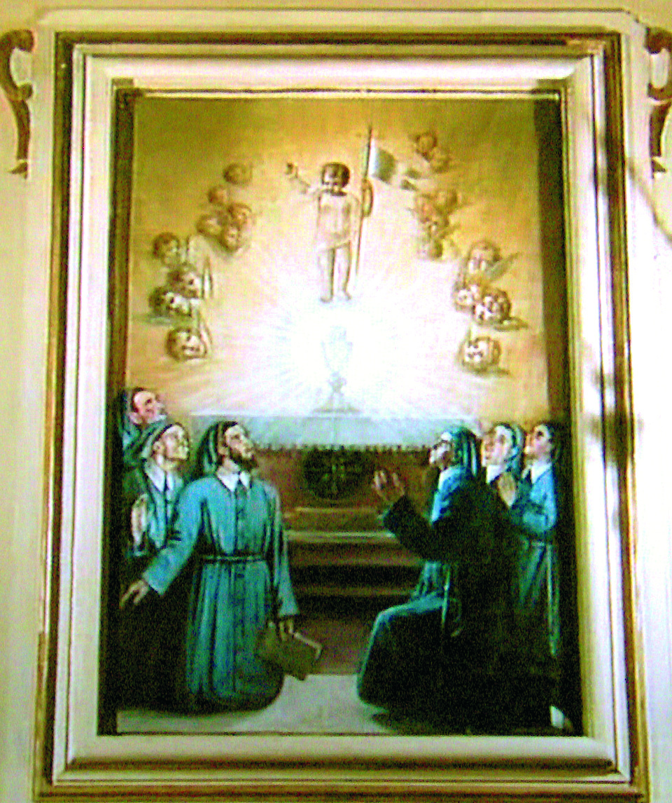 Antica stampa raffigurante il miracolo