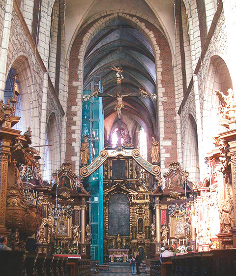 The monumental Basilica of Corpus Christi (Bazylika Bożego Ciała) in the Kazimierz district, Kraków (1345)