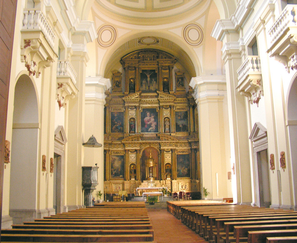 Jesuitenkirche, in die die Hostien zurückgebracht wurden Innenraum der Jesuitenkirche Palma ordnete in seiner Eigenschaft als Provinzial an, die Hostien in einem Weinkeller aufzubewahren