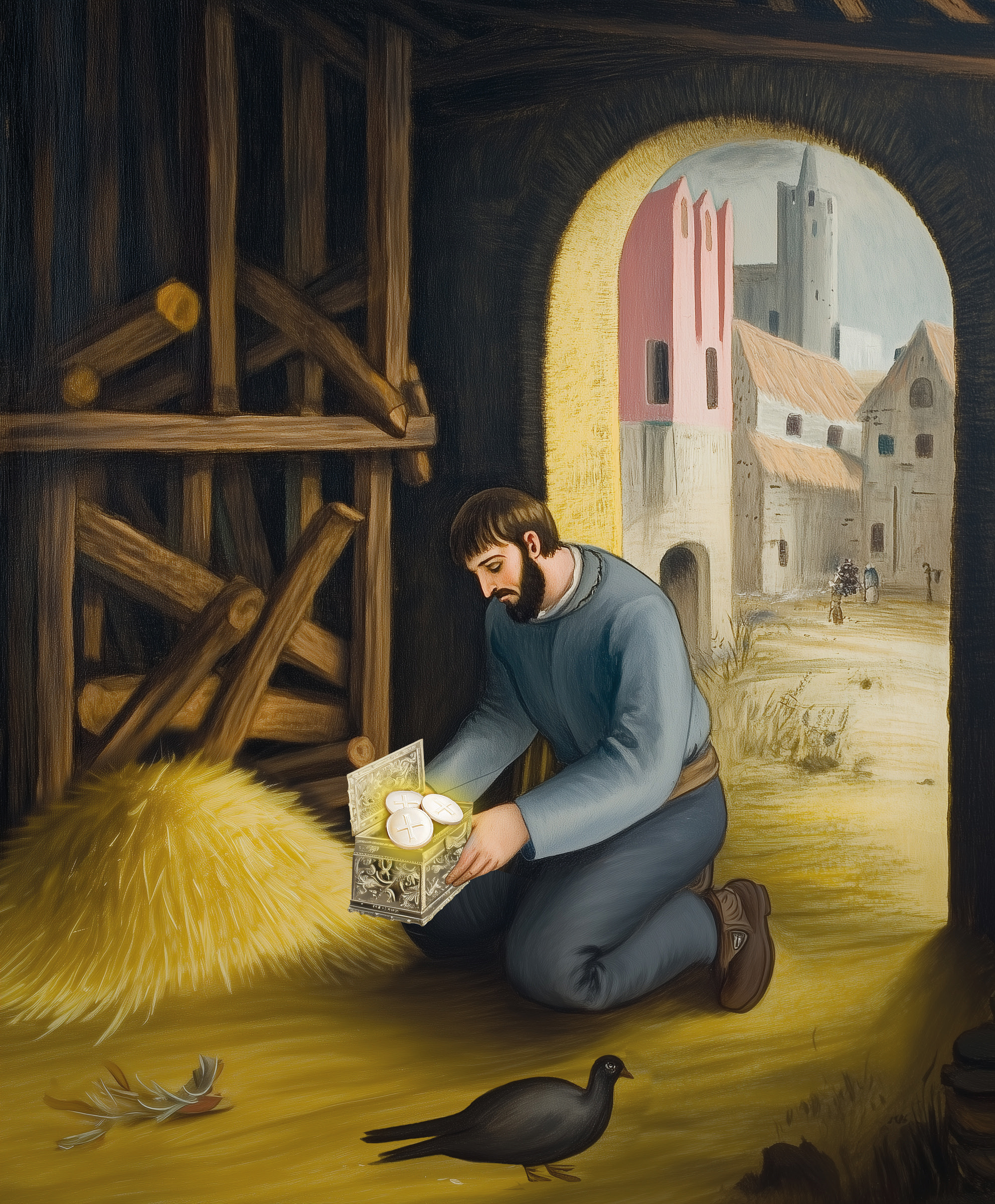 Verguld reliekschrijn en heilig relikwie bewaard uit het eucharistisch wonder van Alcoy (1568)